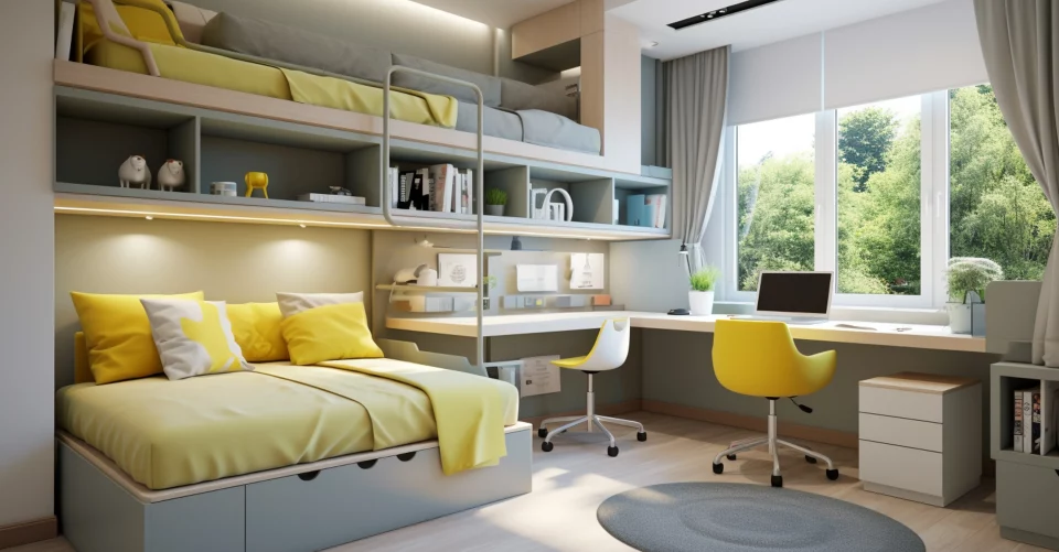Quarto com duas camas móveis planejados